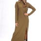 RIBBED SLIT DRESS