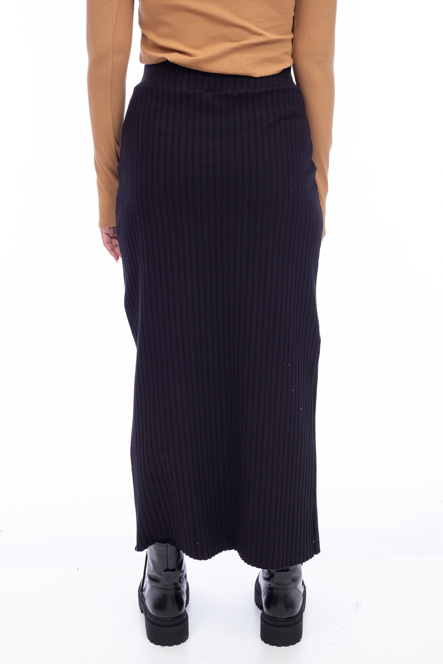 RIBBED SLIT SKIRT