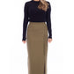 RIBBED SLIT SKIRT