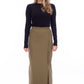 RIBBED SLIT SKIRT