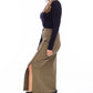 RIBBED SLIT SKIRT