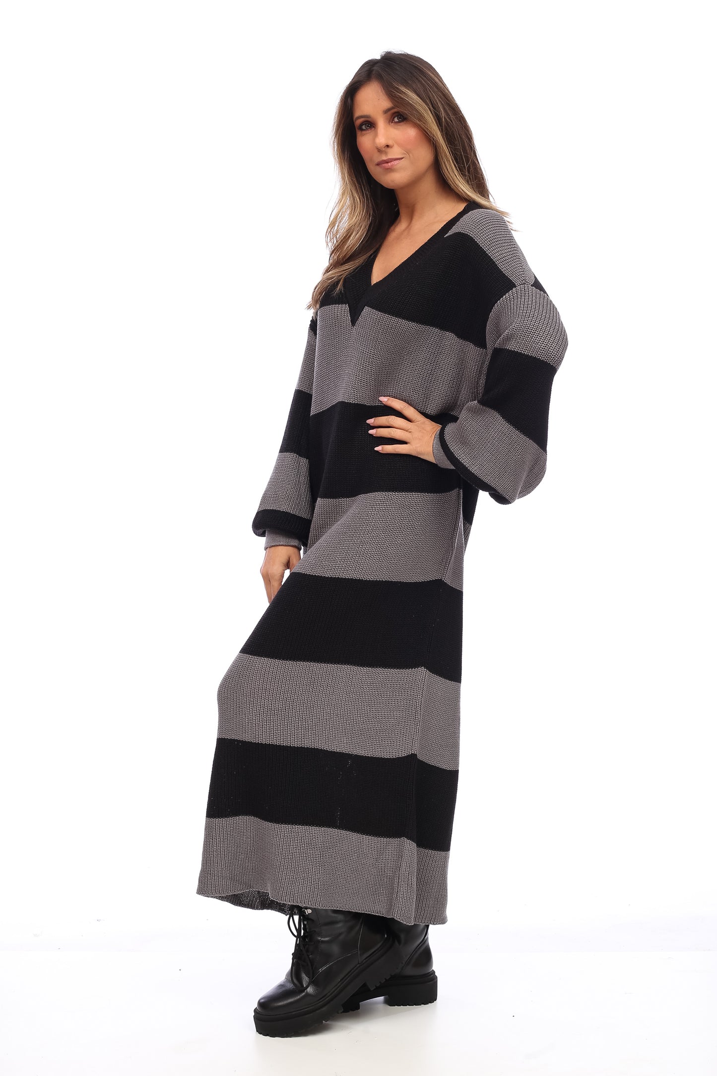 OVERSIZED STRIPPED DRESS