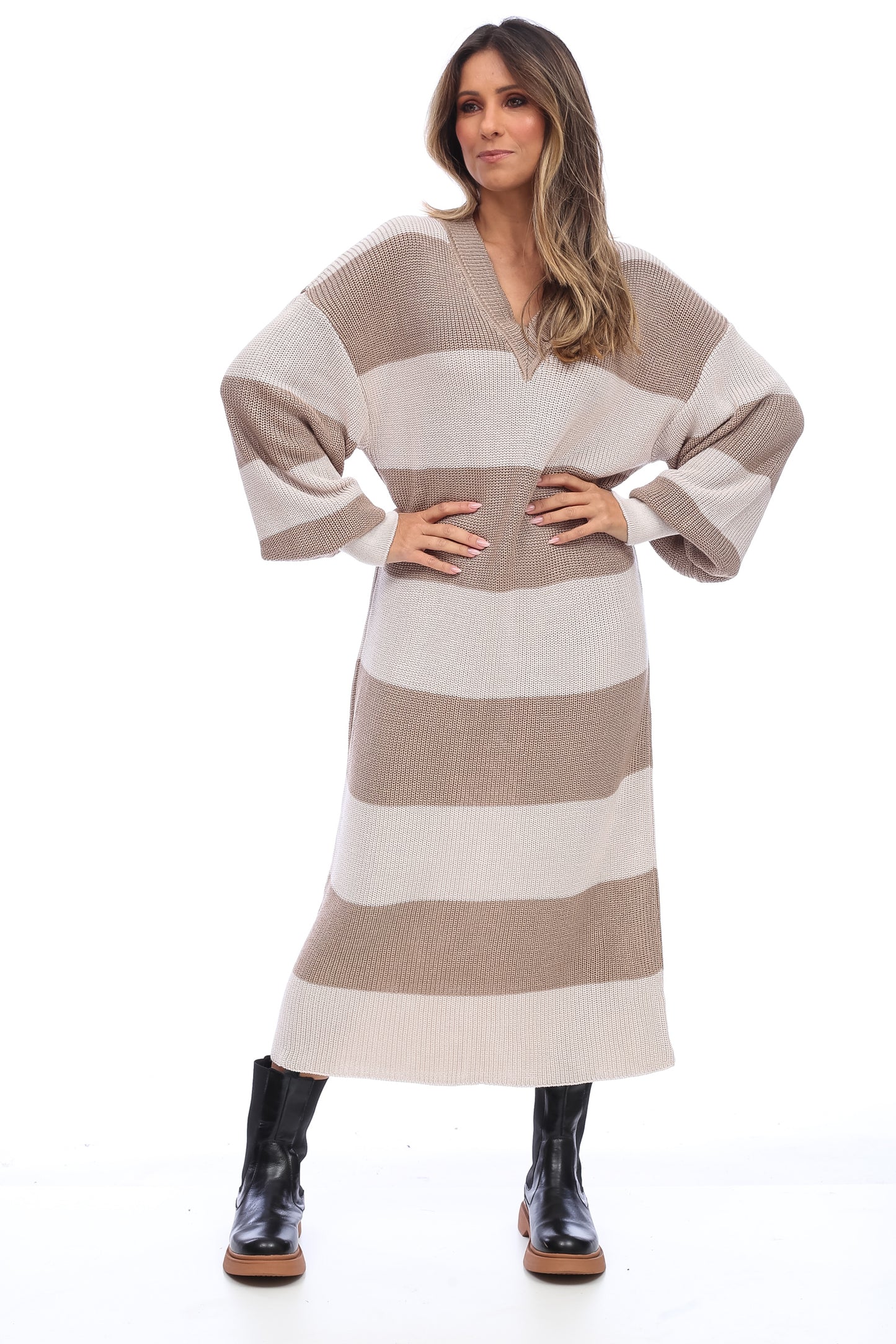 OVERSIZED STRIPPED DRESS