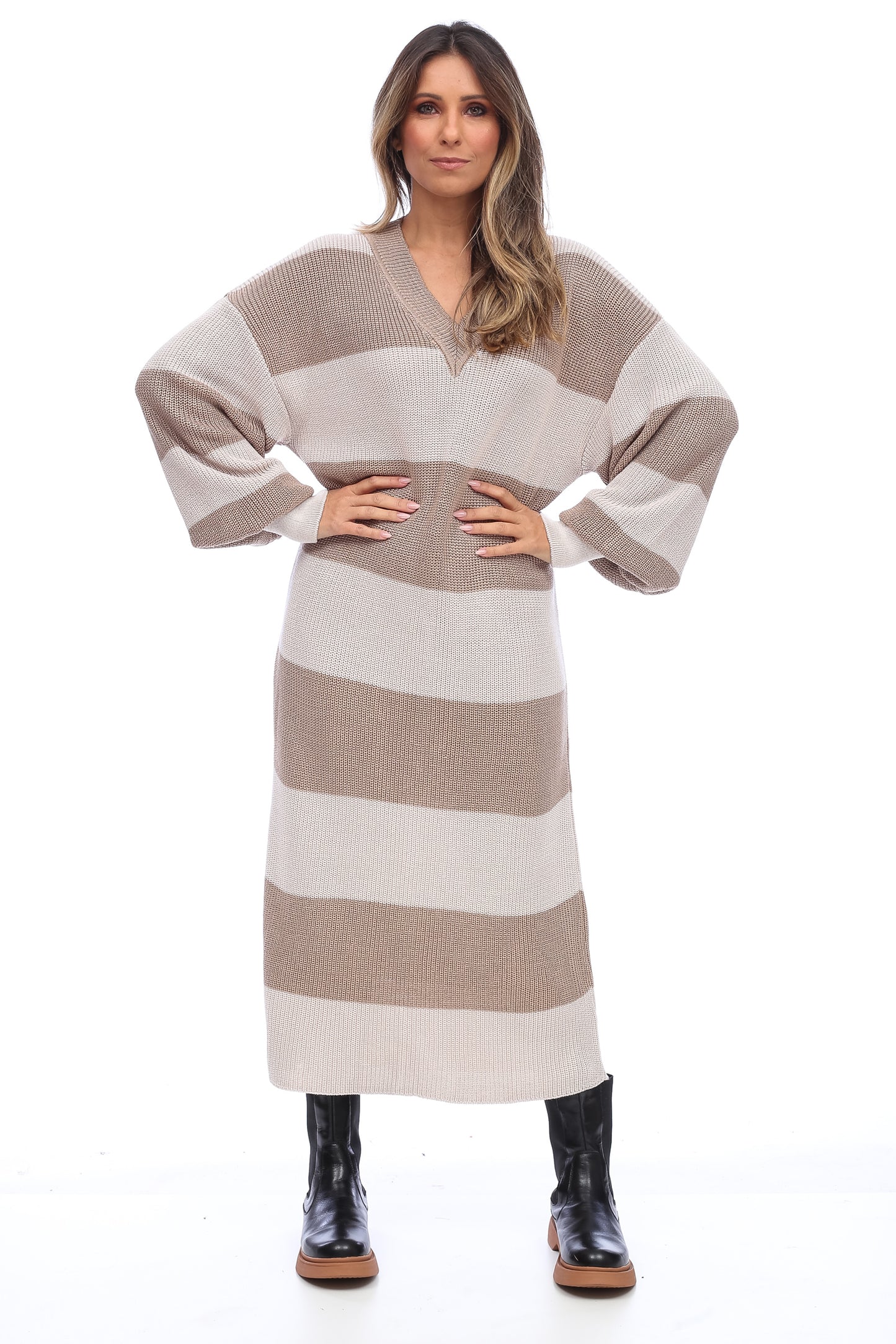 OVERSIZED STRIPPED DRESS