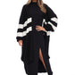 OVERSIZED STRIPPED CARDIGAN